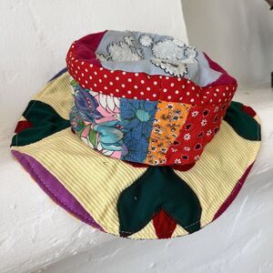 Groovy 70s Floppy Festival Hat Aardvarks Odd Ark Poodle Dogs Floral Hippie